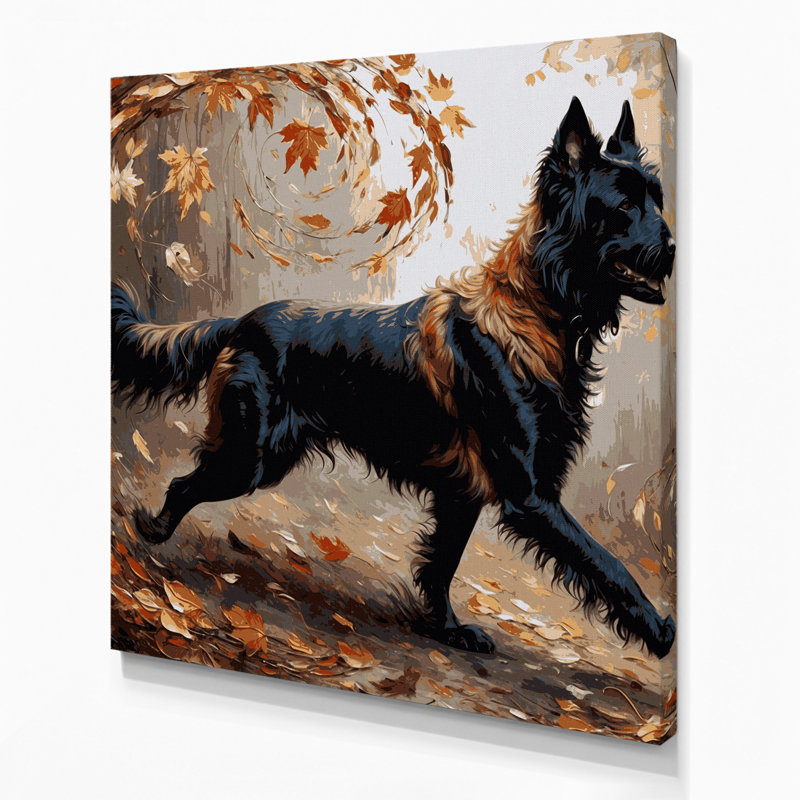 «Dogs Beauceron», art mural sur toile brune, H 16 po x l 16 po