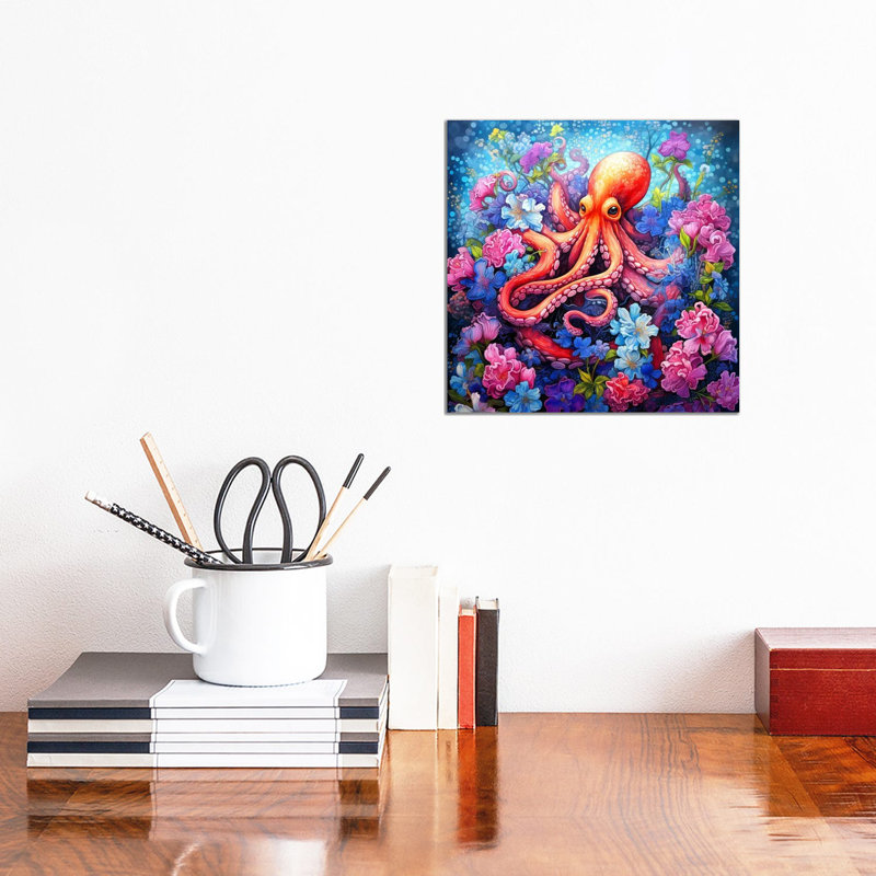 Octopus Garden, 12" H x 12" W x 0.75" D, Canvas