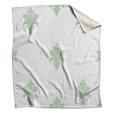 Green Damask Motif Blankets