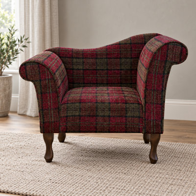Red Tartan Chaise Chair