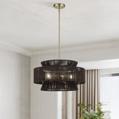 Aurea 5 Light Antique Brass Pendant Chandelier