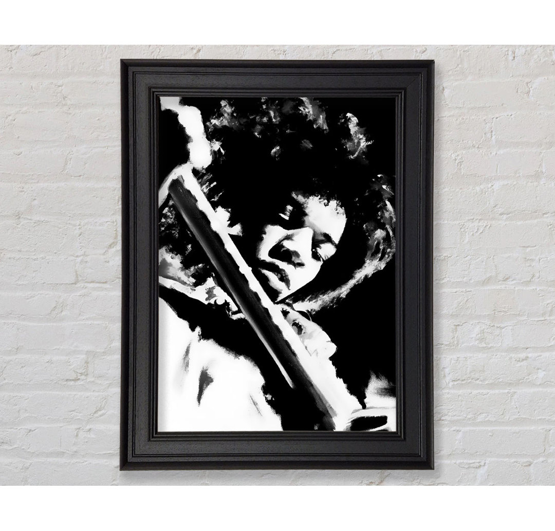 Jimi Hendrix Gitarrenlegende Gerahmter Druck