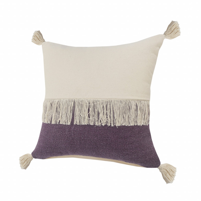 Insert de coussin réversible , Mauve / blanc cassé