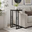 Ensemble de 2 tables de bout modernes en forme de C avec structure en fer durable