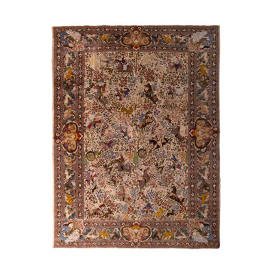 Antique Tabriz Persian Rug with Vivid and Dramatic Pictorials - Rug & Kilim