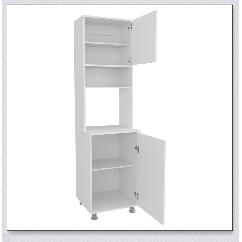 Garde-manger blanc avec rangement ouvert et 2 portes pour des solutions de cuisine organisées et élégantes