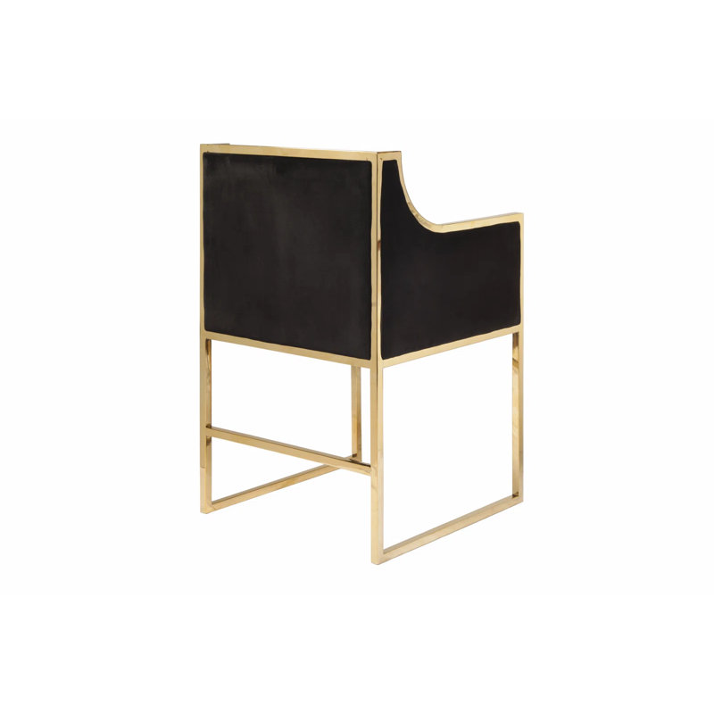 Rocha Bella Chair (Gold/Black Velvet), Black, Gold