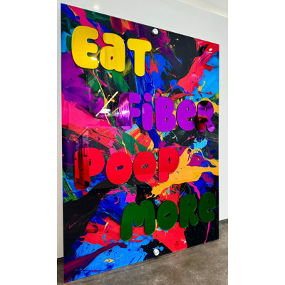 Eat Fiber Poop More Funny Quote Wall Art - Pop Mid Century Decor