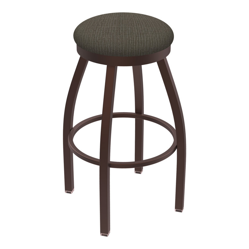 802 Misha Swivel Stool, Black Wrinkle, Counter Stool (25" Seat Height), Vinyl-Canter Storm