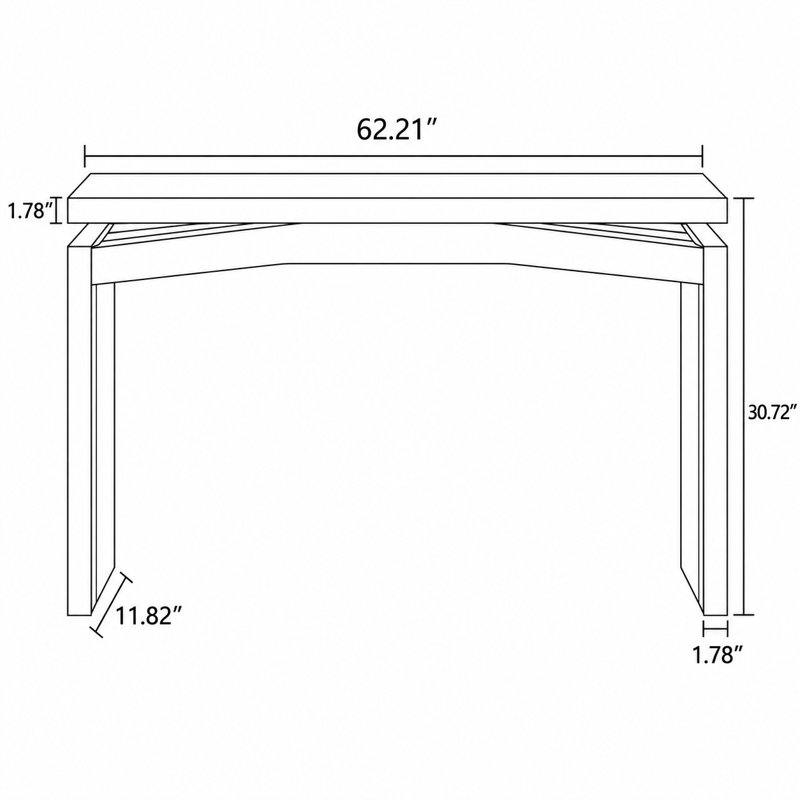 Console minimaliste et moderne à motif géométrique incrusté, profil mince, idéale pour une entrée, un corridor ou un dossier de canapé.