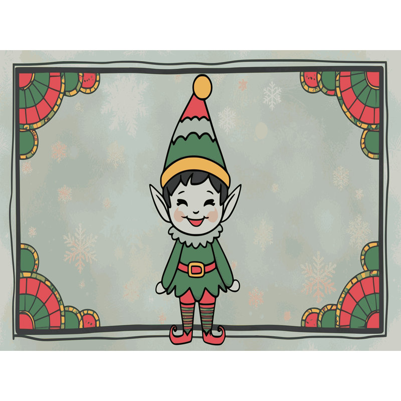 Tapis de vacances d'hiver de Noël lavable The Holiday Aisle®, Rectangulaire 2 pi x 3 pi