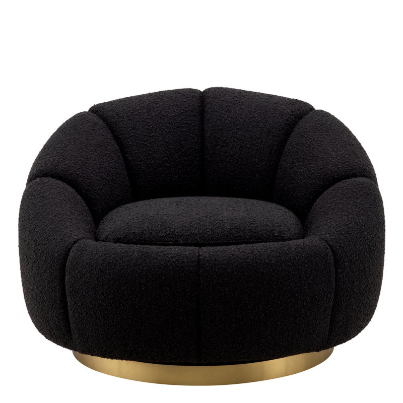 Fauteuil demi-tonneau pivotant rembourré Inger