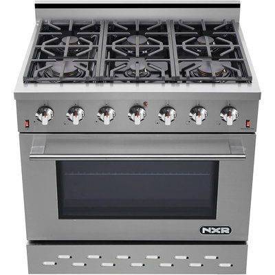 Cuisinière au gaz autoportante 36 po 5,5 pi cu