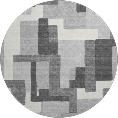 Premium Machine Washable Tweedy Gray Rug