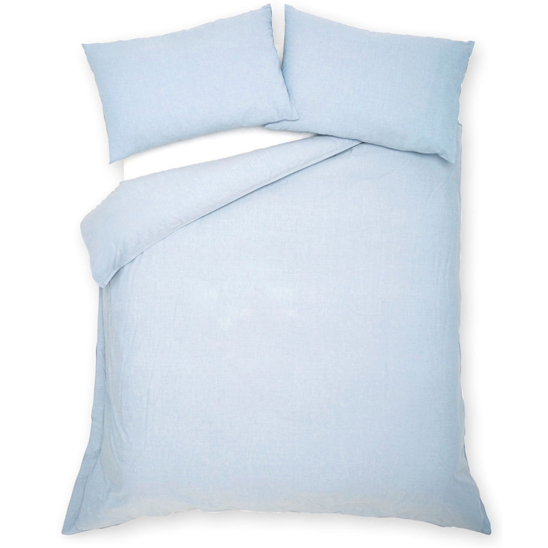 Percale Duvet Cover, King Comforter + 2 Shams, Blue