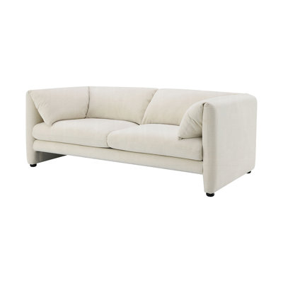 76.4" w loveseat, beige linen