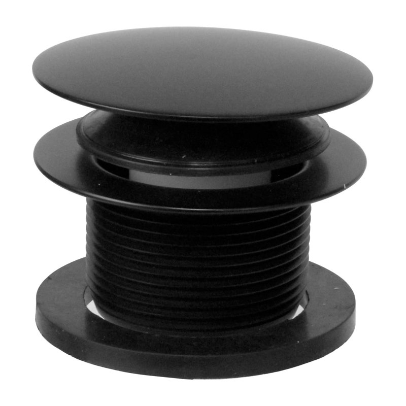1.5" Coarse Thread Tip-Toe Bathtub Drain with Overflow Plate, Matte Black
