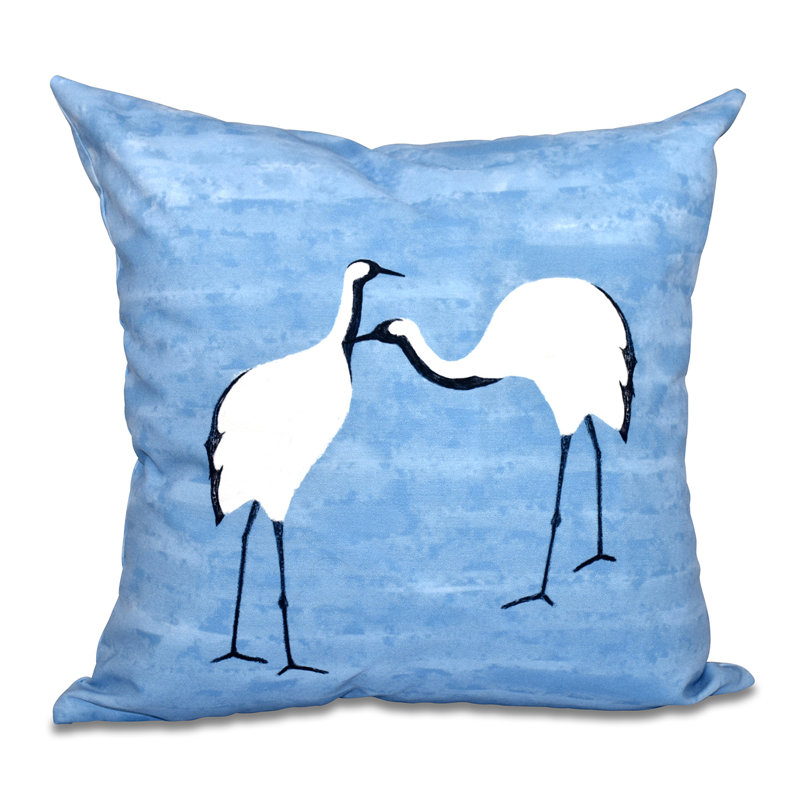 Beach Vacation Reversible Throw Pillow, Blue, 18" H x 18" W