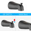 Système de douche mural noir mat avec bec de baignoire. Robinet double 2 en 1. Douche à main et à 7 jets. Tout en métal. Débit de 1,8 gallons par minute. Boyau 59 po. Raccord 1/2 po haut - noir. Structure métallique modes.-118034414