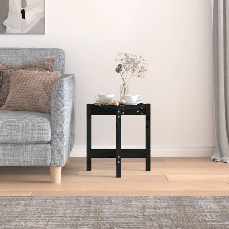 Wrigley Solid Wood Four Leg Coffee Table, Black, 45cm H x 42.5cm W x 42.5cm D