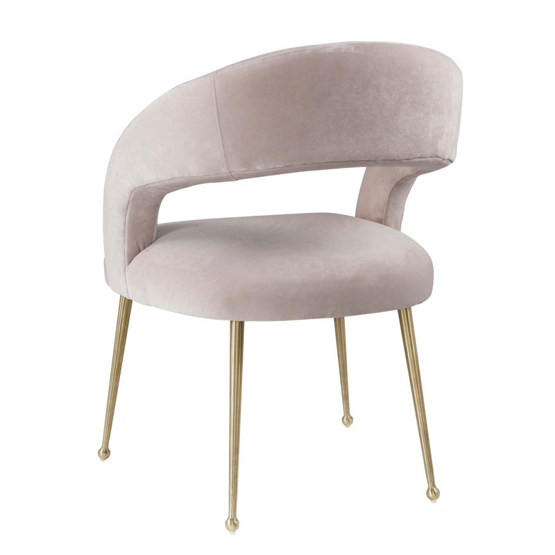 Chaise en velours Julie Blush, Rosé velouté, Doré