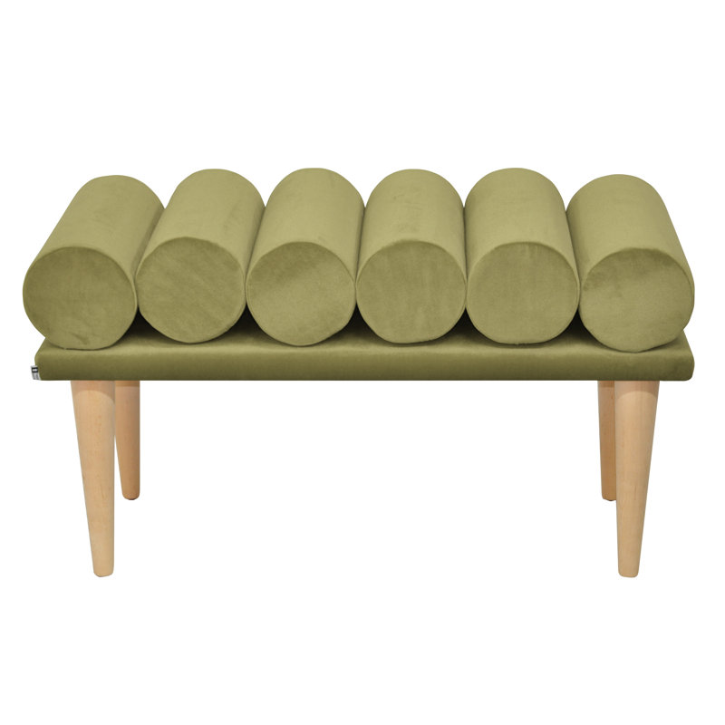 Scandi Upholstered Bench, Green