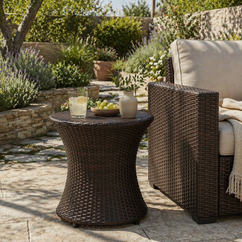 Side Table, Brown Multi