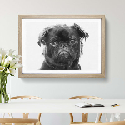 Pug Dog in Abstract - Framed Print