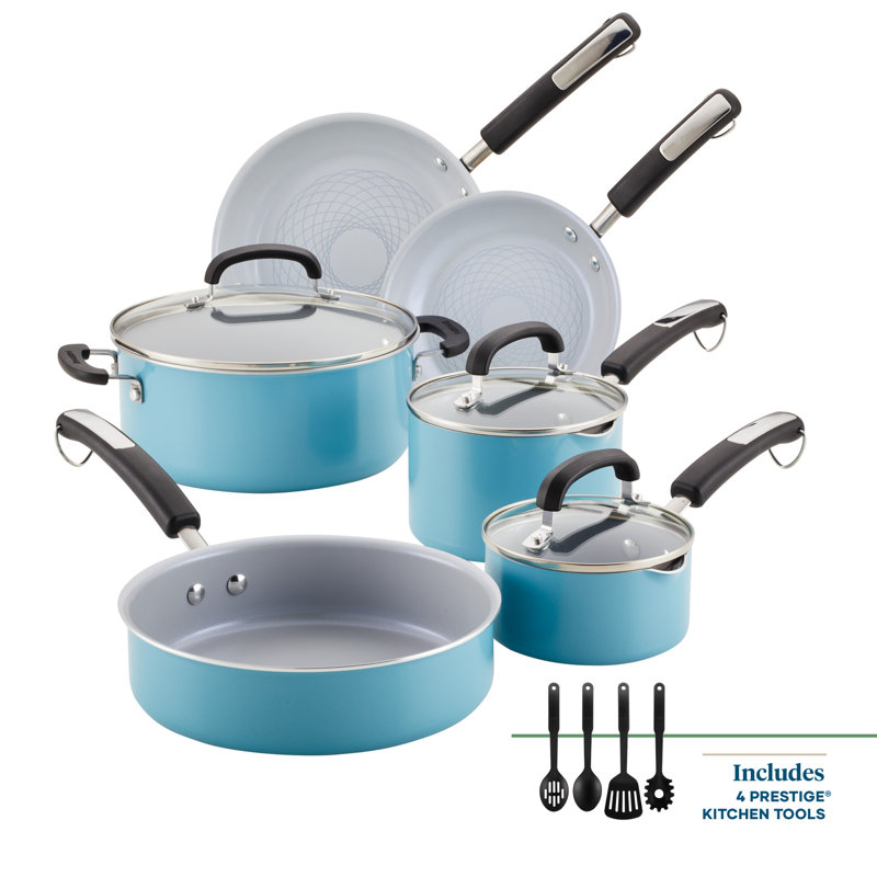 Eco Advantage 13-Piece Turquoise Aluminum Nonstick Cookware Set