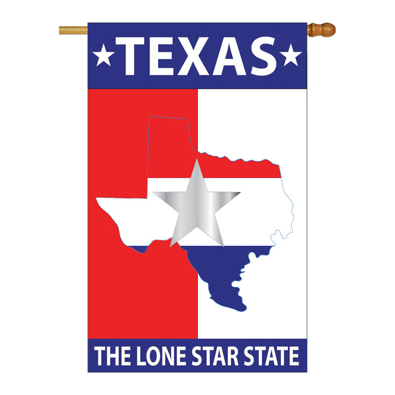 Drapeau de maison à double face 28" x 40" texas-star state american