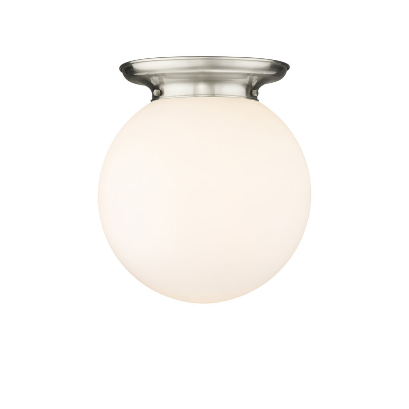 Plafonnier encastré 16 lumières 1 lumière Alfonsa, Blanc mat, H 15,25 po x l 14 po x P 14 po, Nickel satiné