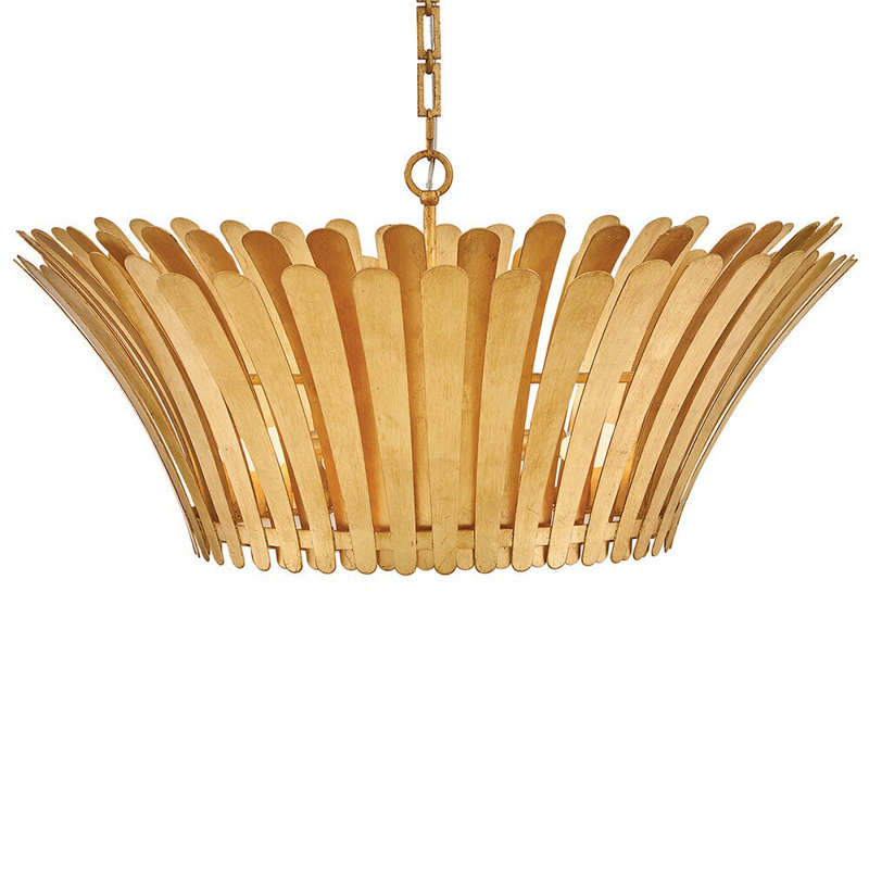 Reina 8 - Light Steel Chandelier, Distressed Brass