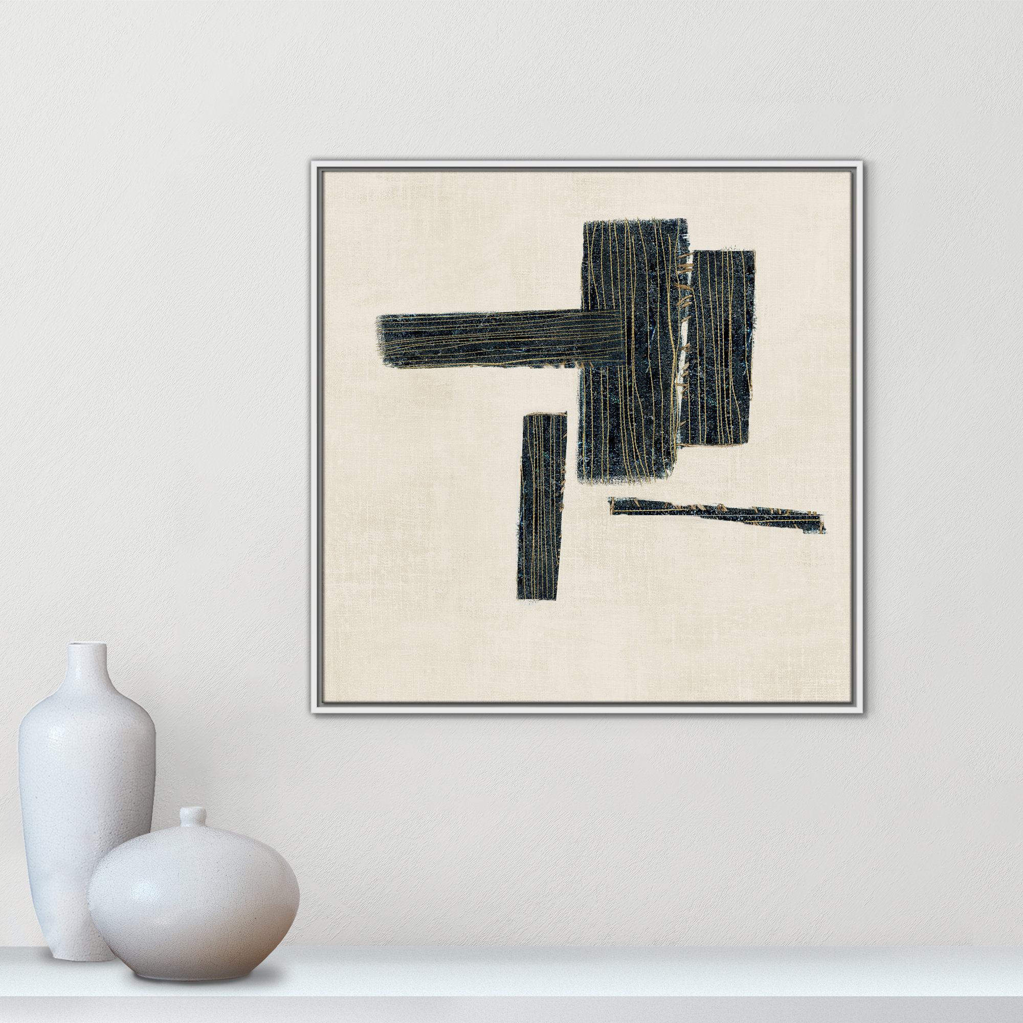 Stiched II Print by , 31.5" H x 31.5" W, White