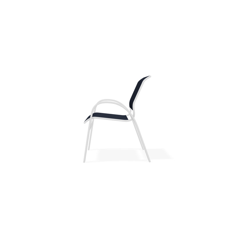 Aruba II Outdoor Dining Chair, Navy 13D Sunbrella®, White