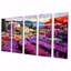 «White Cottage In Blossoming Lavender Fields - Lavender Fields», art mural 5 pièces-1646928127