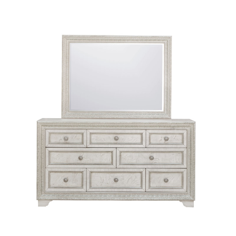 Commode 8 tiroirs + miroir Inaki