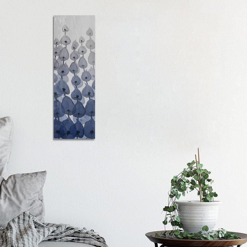 Sapphire Blooms I 1 Piece Wrapped Canvas Panoramic Wall Art, 30.48 cm H x 91.44 cm W x 1.91 cm D