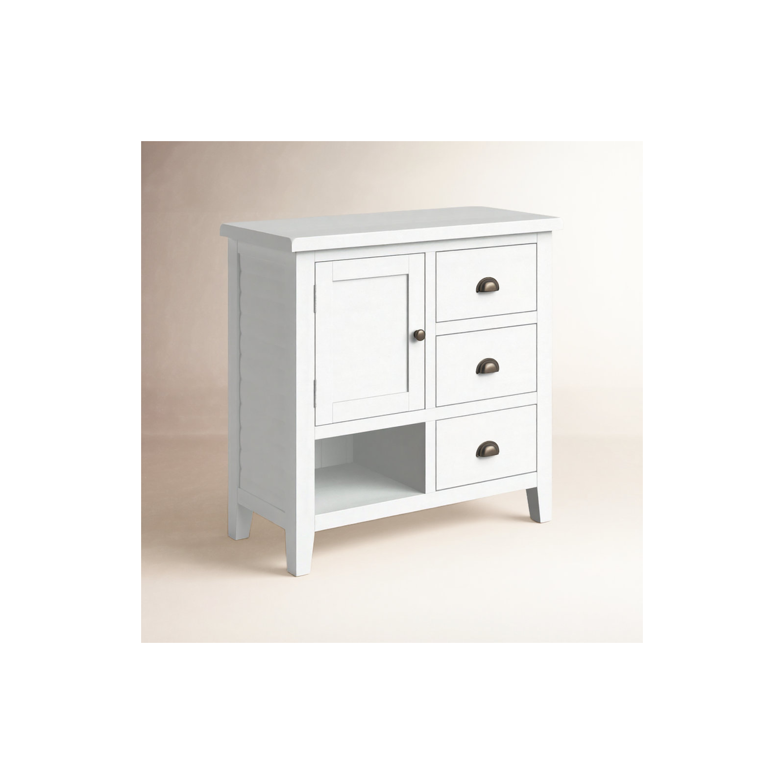 Castile Solid Wood Storage Cabinet, Weathered White