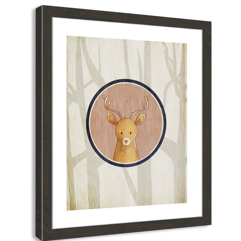 Adhésif décoratif 3 pi, H 34,5 po x l 24,5 po x P 0,6 po, Encadré plat à grain de bois noir