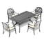 Table de patio - Fonte d'aluminium, noir, forme rectangulaire, texture, résistance à la rouille, repas d'extérieur rectangulaire, 6 sièges