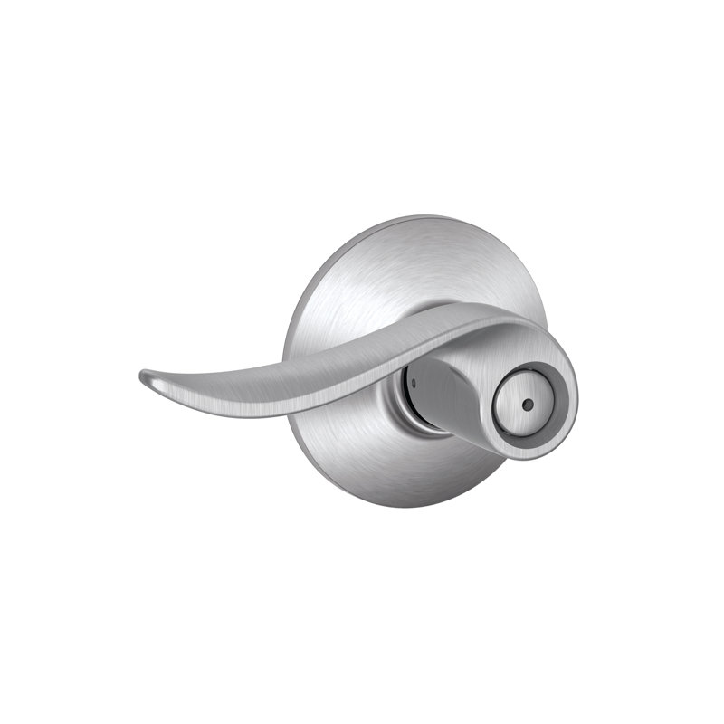 Sacramento Privacy Door Lever with Rosette, Satin Chrome