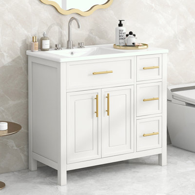 36" Bathroom Vanity with Sink Top