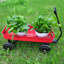 Garden Cart Reuniong  Railing,  Solid Wheels, All Terrain Cargo Wagon With 280Lbs Weight Capacity, Red