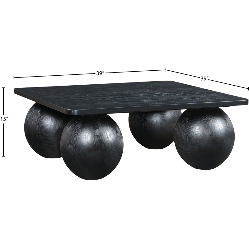 Table basse en placage de chêne Fitch, Noir, noir, noir, noir