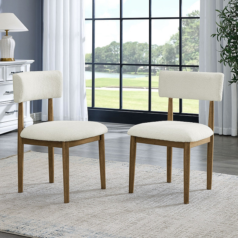 Chaises d'appoint de salle à manger avec tissu sherpa