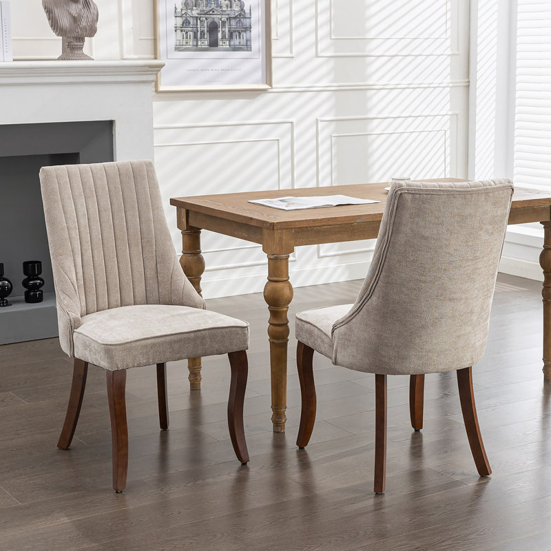 Chaises de salle à manger en rayonne, Beige