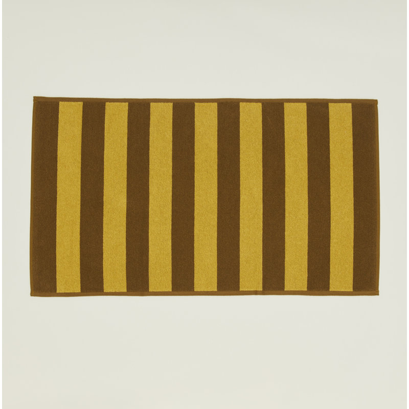 Simple Striped Terry Bath Mat, Blush/Terracotta