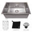 DuraSnow® ZLINE 27" Meribel Undermount Single Bowl Fingerprint Resistant Stainless Steel Kitchen Sink with Bottom Grid