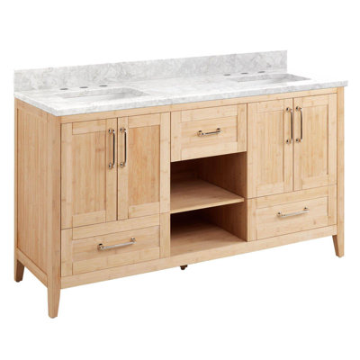 Burfield 61"" Double Bathroom Vanity Set with Rectangular Undermount Sink -  Signature Hardware, 475328