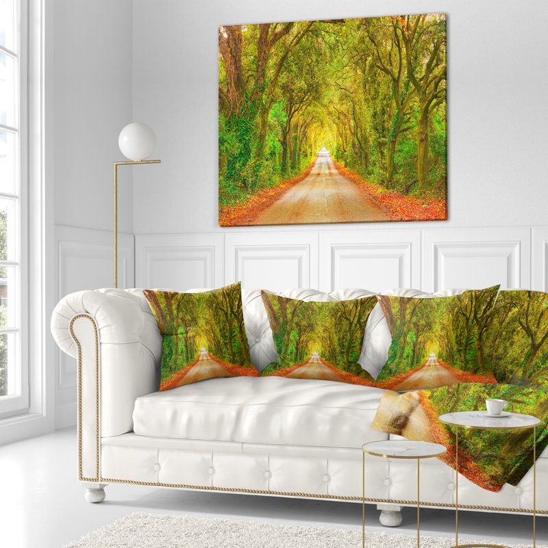 Coussin lombaire à la forêt et à l’avance directe, Carré 18 po, Coussin décoratif